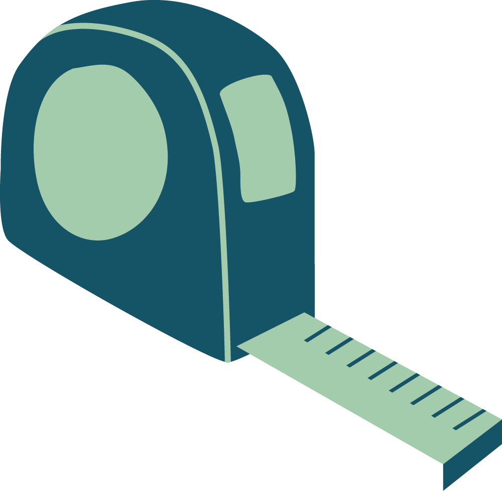 Illustration of a measuring tape extending from a tape measure