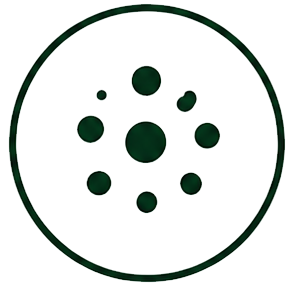A circular object with multiple smaller circles inside, resembling a filter or a mechanical part.