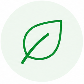 Green outline of a leaf on a light background.