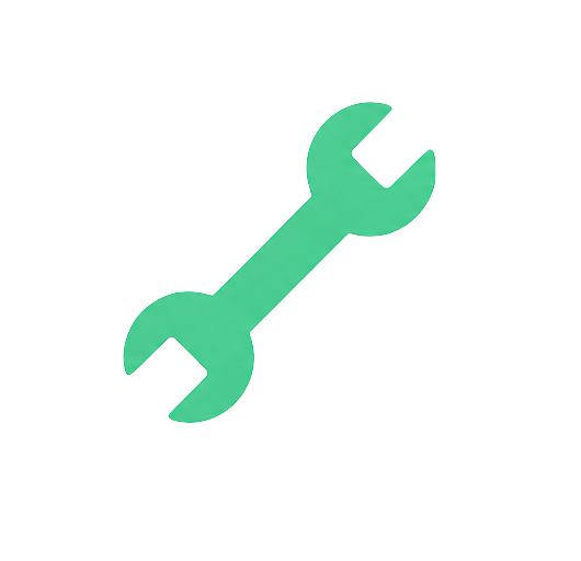 Green wrench icon representing home water filtration installation and repair services.