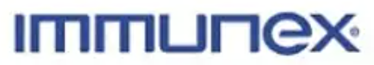 Immunex logo in blue text.