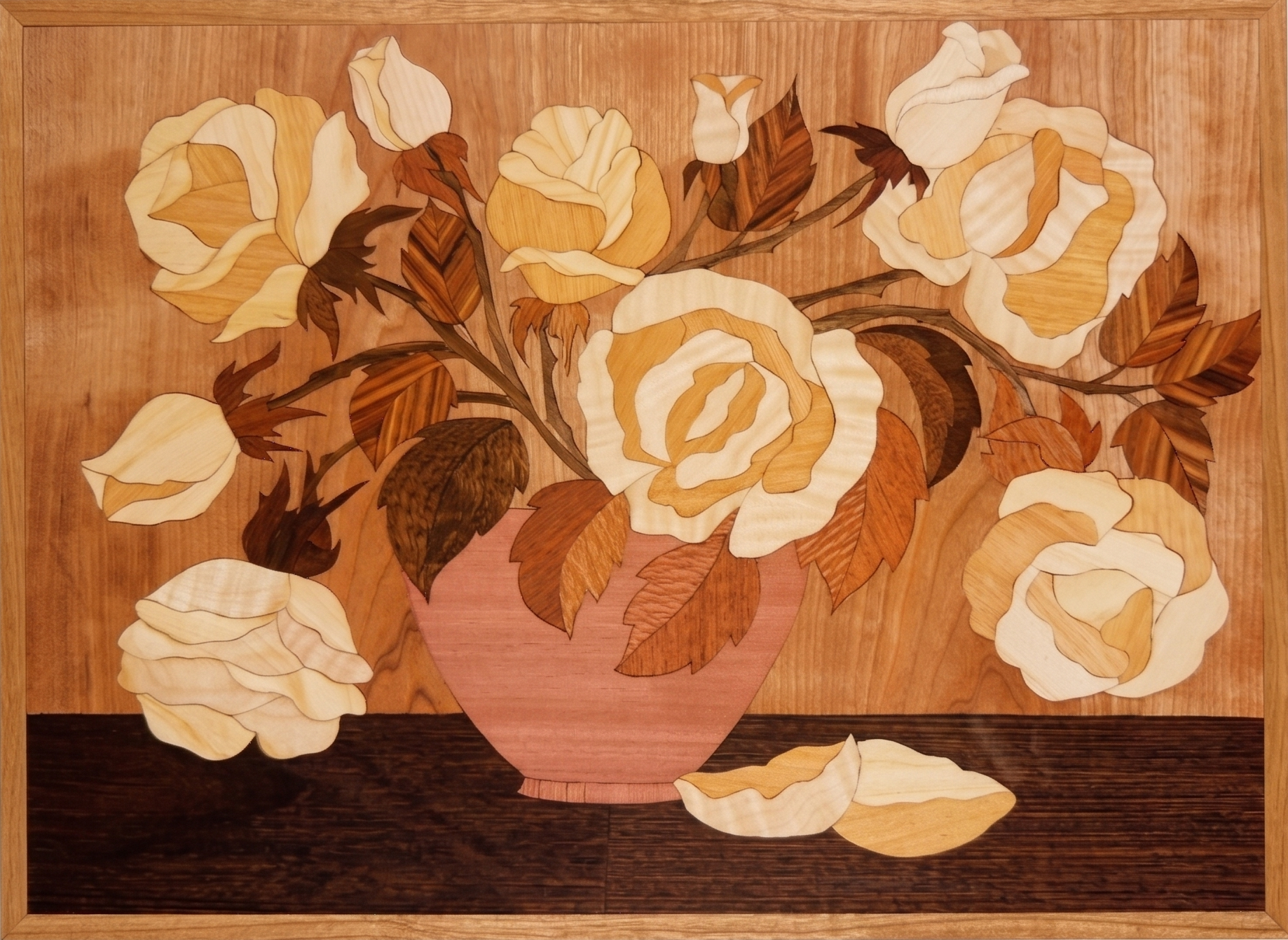White Roses in Vase