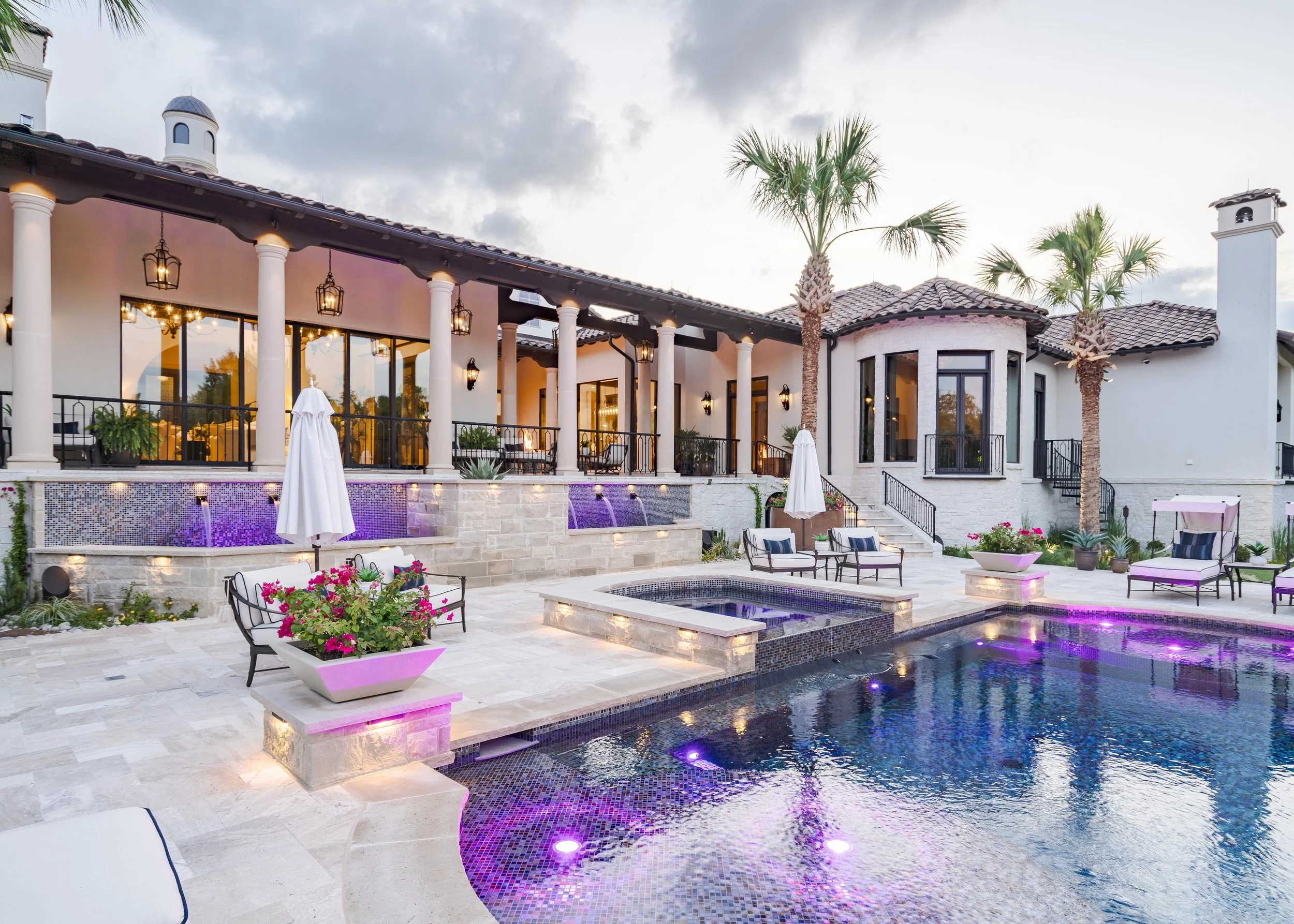 Rear Pool to Veranda dusk.jpg