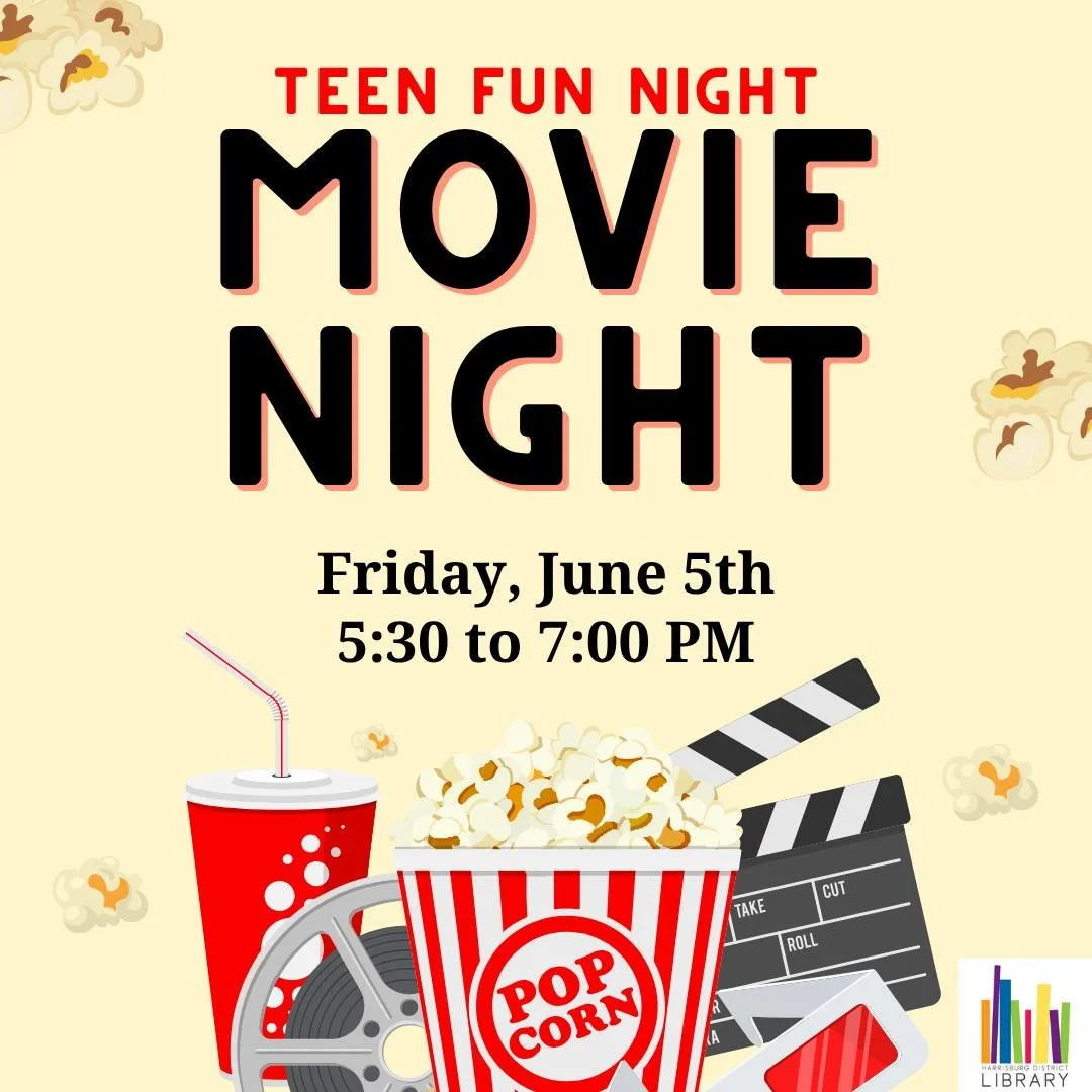 🍿TEEN FUN NIGHT: HIGH SCHOOL MUSICAL MOVIE NIGHT
Friday, June 5th
5:30 - 7:00 PM

Teens, come join the fun! We will be watching "High School Musical" (2006, TV-G, 98 min) and having snacks. Open to all middle and high school students.

www
