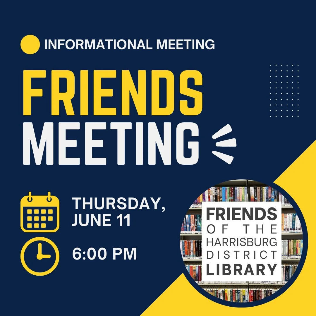 FRIENDS OF THE LIBRARY (FOL) MEETING⁠
Thursday, June 11⁠
6:00 - 7:00 PM⁠
⁠
Love your library? Get involved! Join us for our next Friends of the Library quarterly meeting and see how you can help support programs, events, and resources that benefit ou
