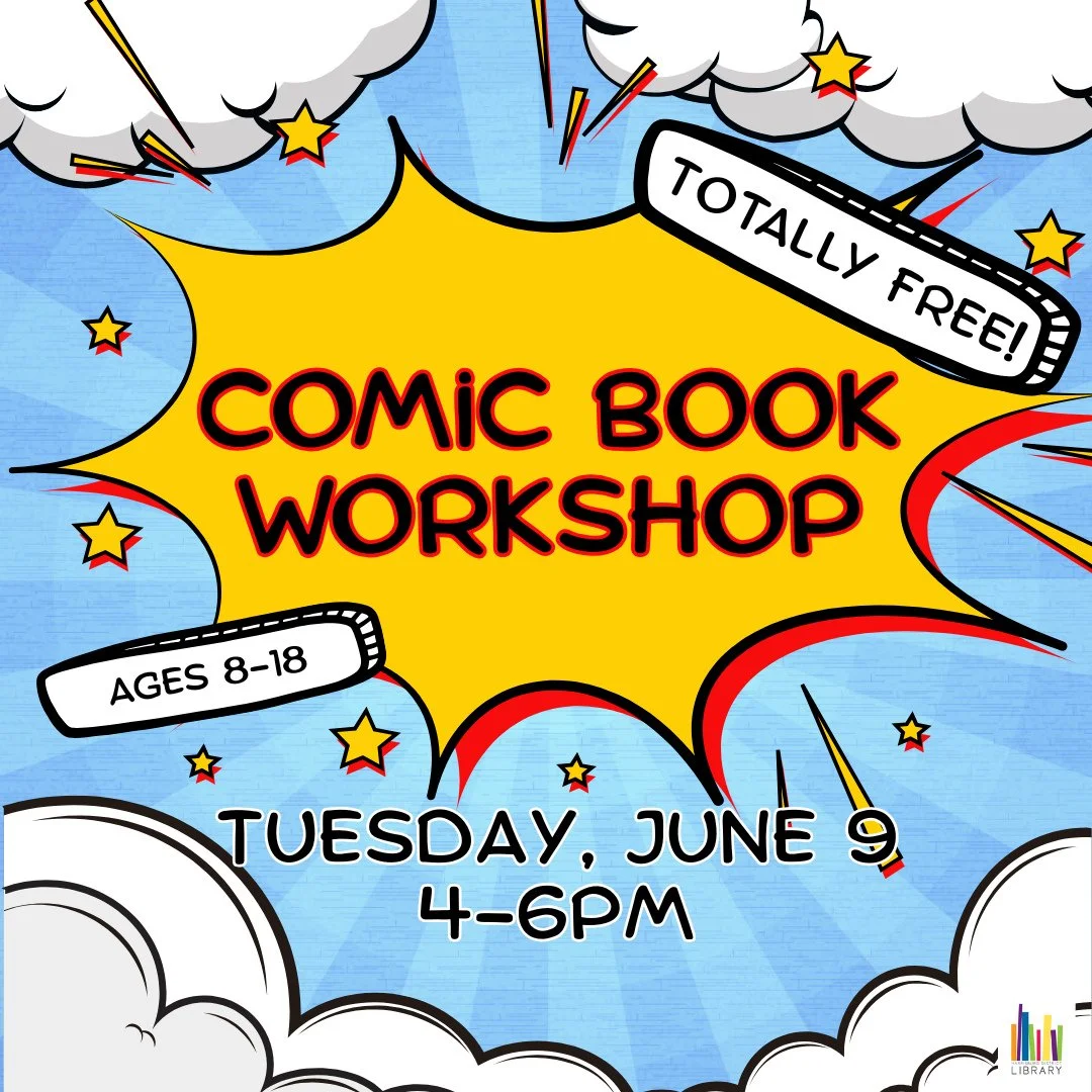 ✳️COMIC BOOK WORKSHOP⁠
Tuesday, June 9⁠
4:00 - 6:00 PM⁠
⁠
Dive into the world of comics with Do Art Productions&rsquo; interactive Comic Book Workshop! Participants explore the unique languages of comics, from expressive eyes and body posture to dyna