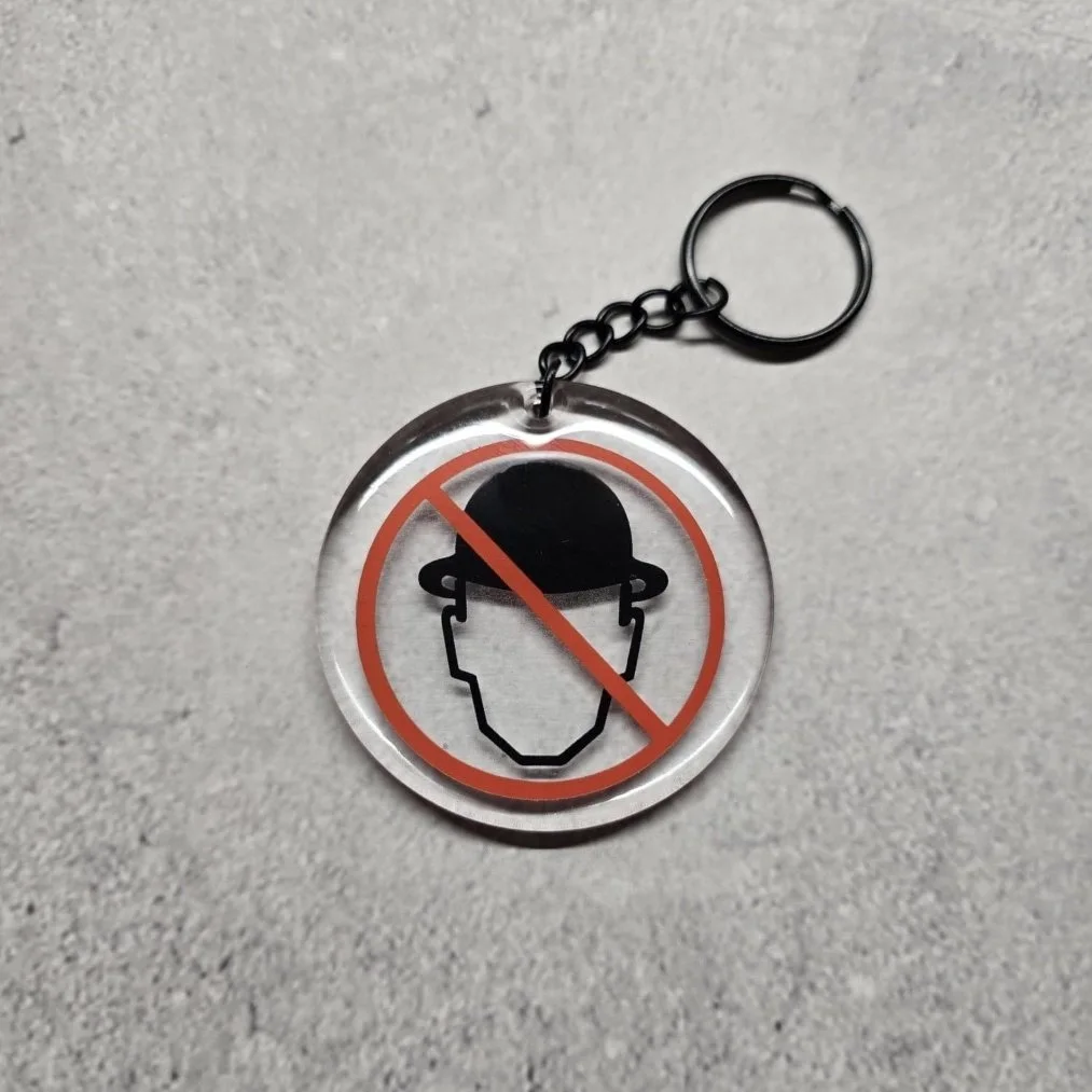 Clear acrylic MWH logo keychain