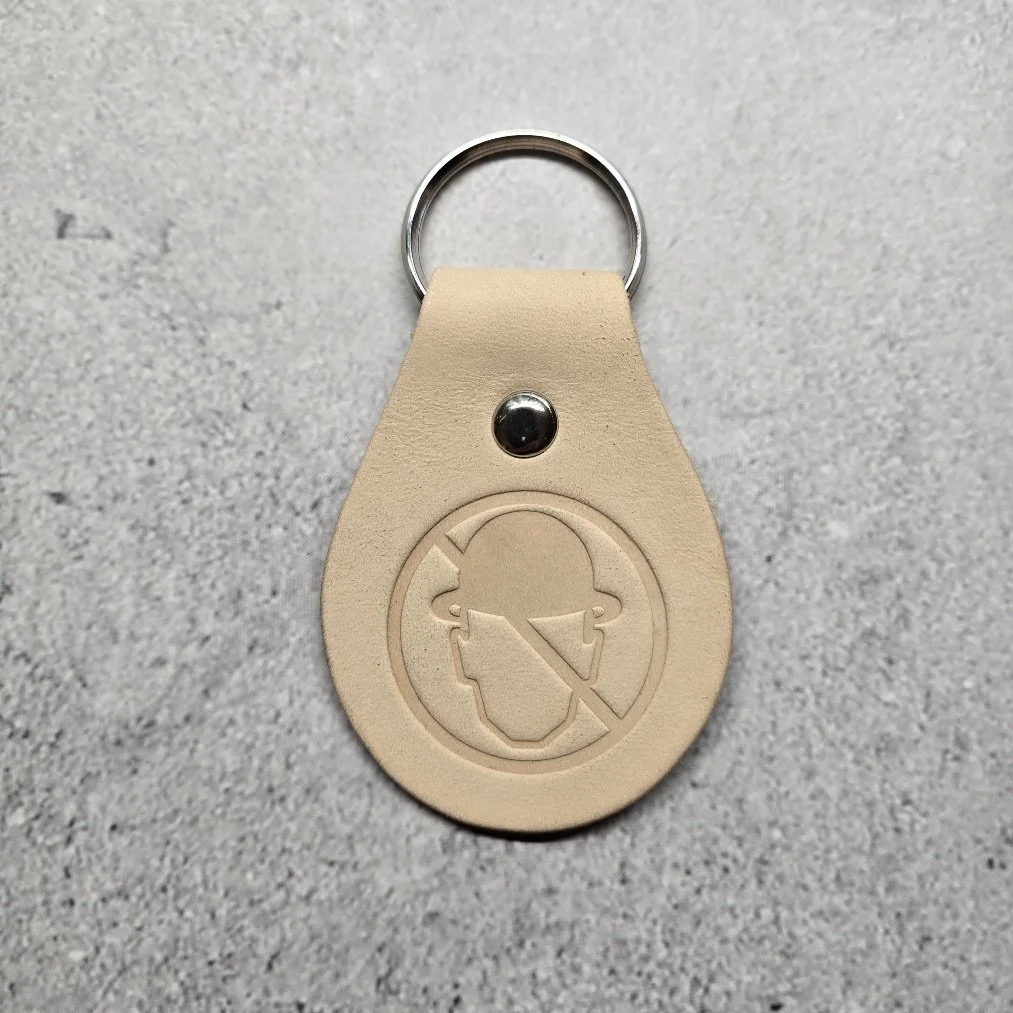 Leather MWH logo keychain