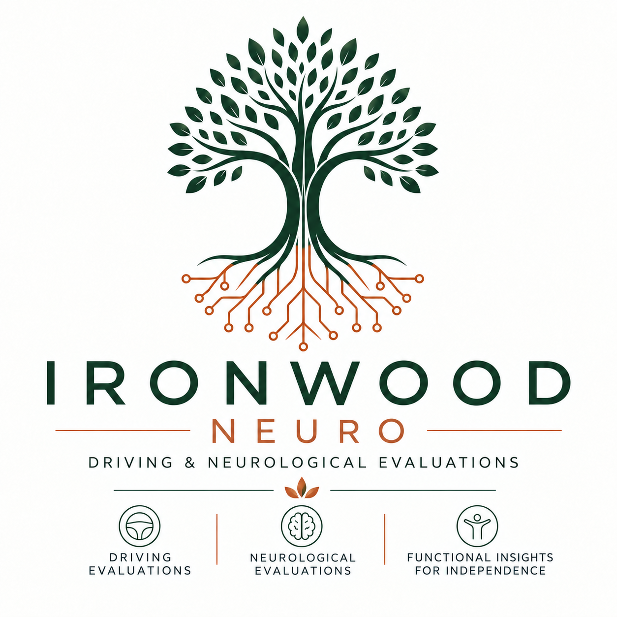 Ironwood Neuro logo: driving and neurological evaluations