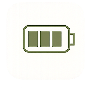 Low battery icon representing cognitive fatigue