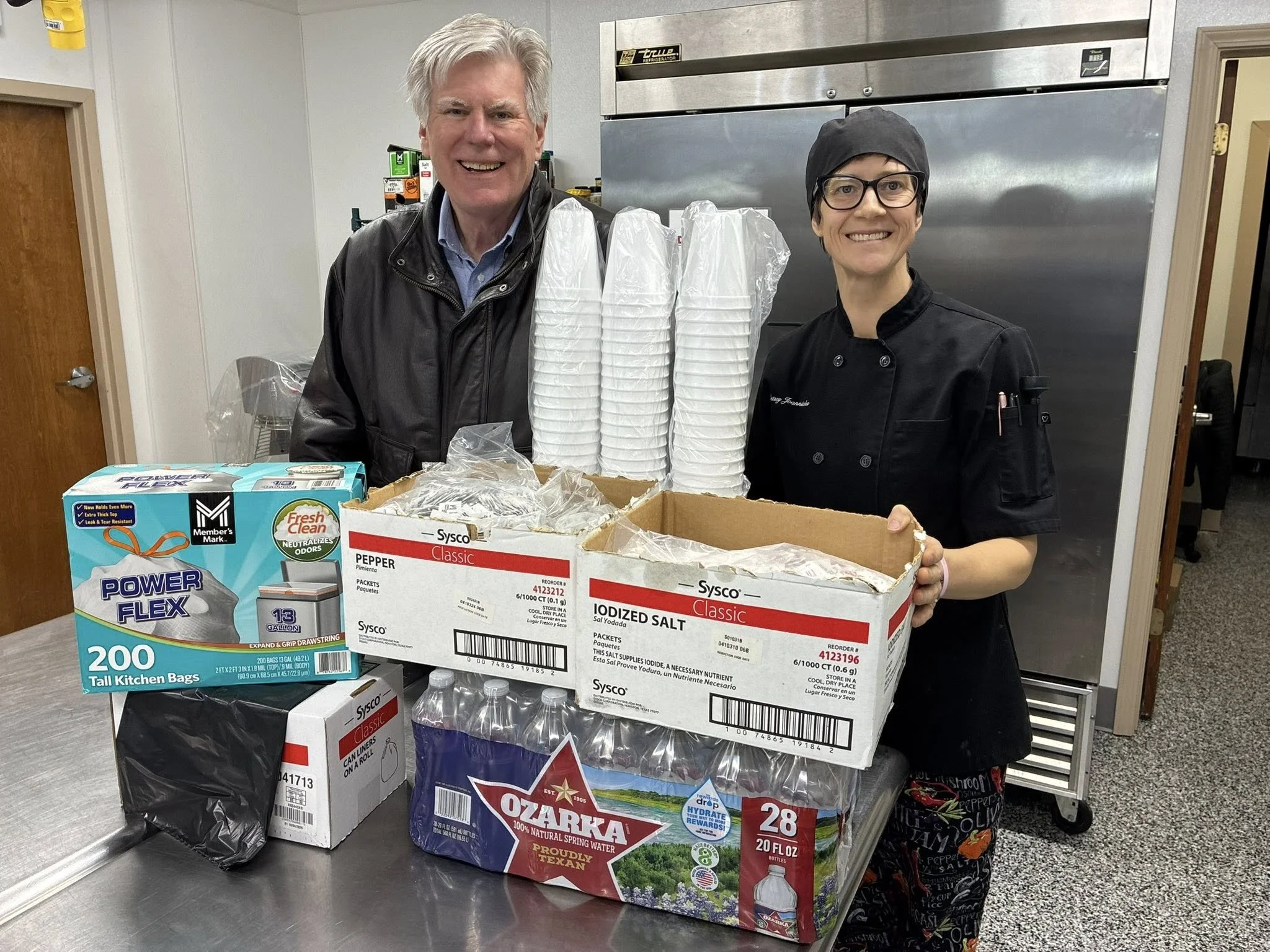 Mayor Pat McCabe donates to the CRC 
