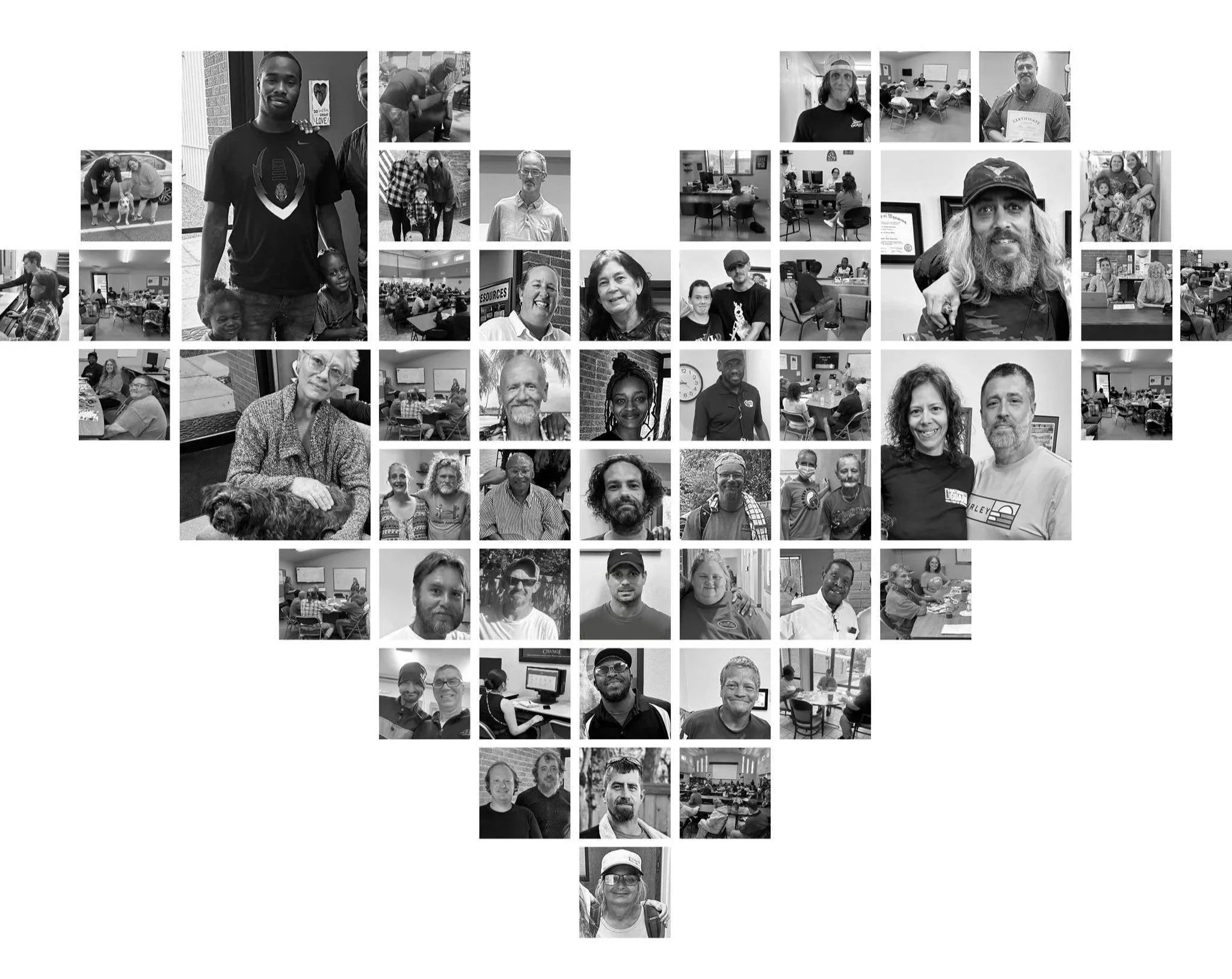 A collage of friendly faces of guests at Hot Springs Community Resource Center