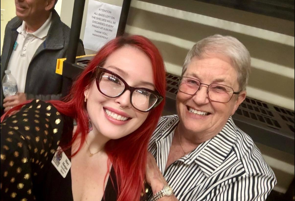 Mary Morgan + Dr Sally Carder at A Seat at the Table holiday event