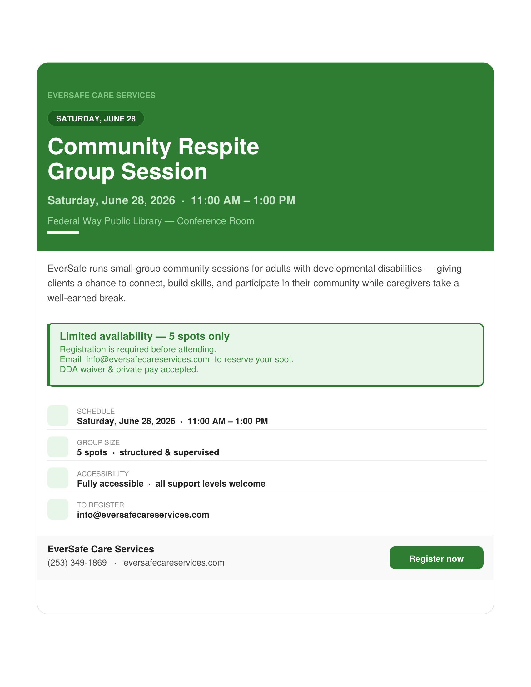 Community Respite Group Session