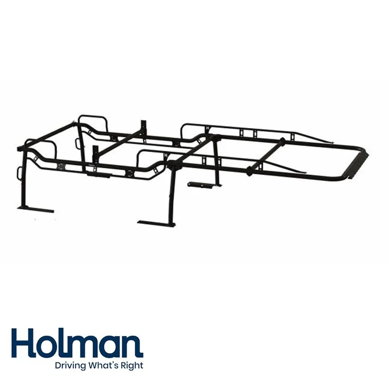 Black metal wheelchair ramp against a white background with the Holman logo and tagline 'Driving What's Right' at the bottom.