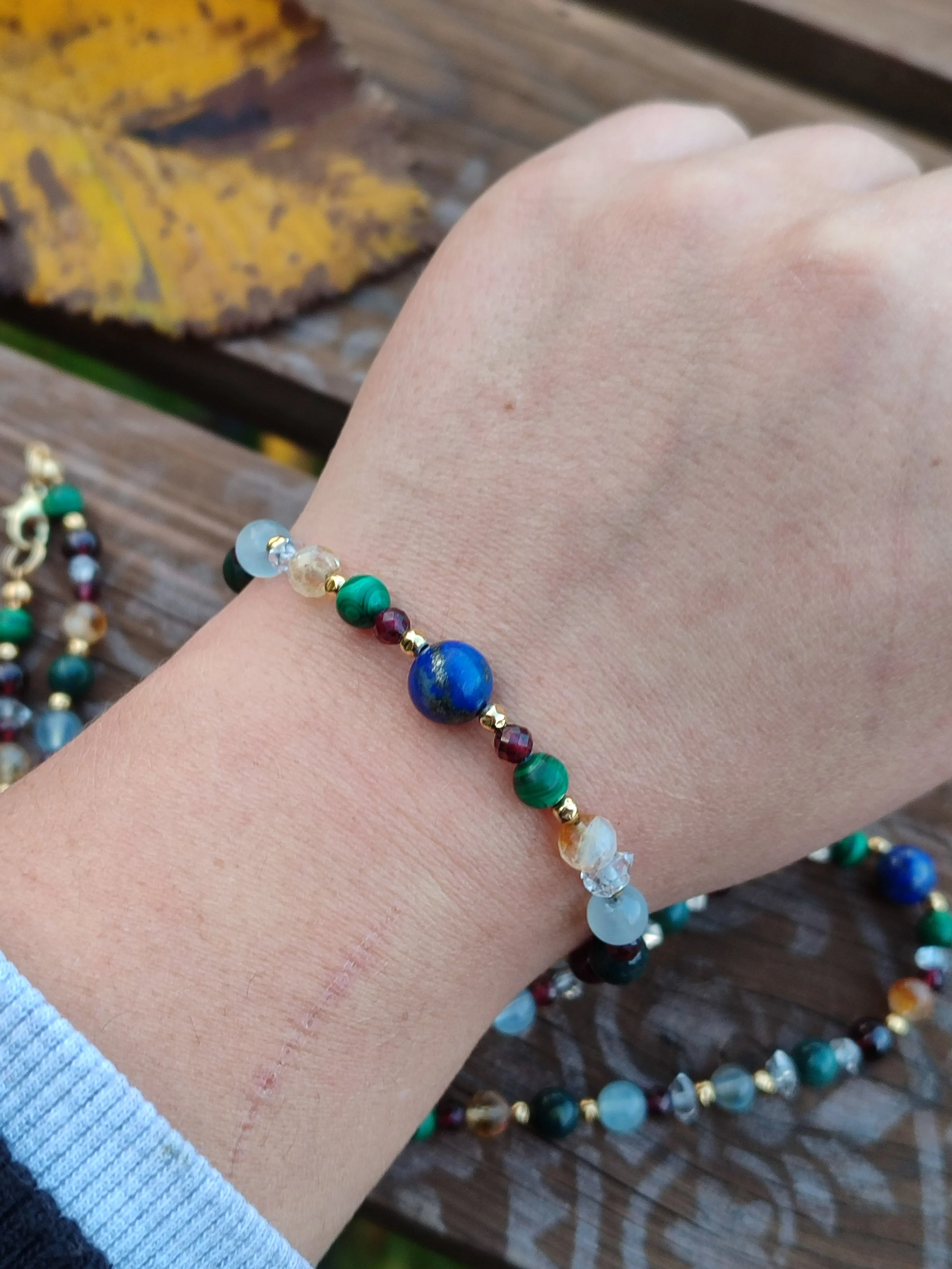 Personalisiertes Horoskop Armband getragen am Handgelenk