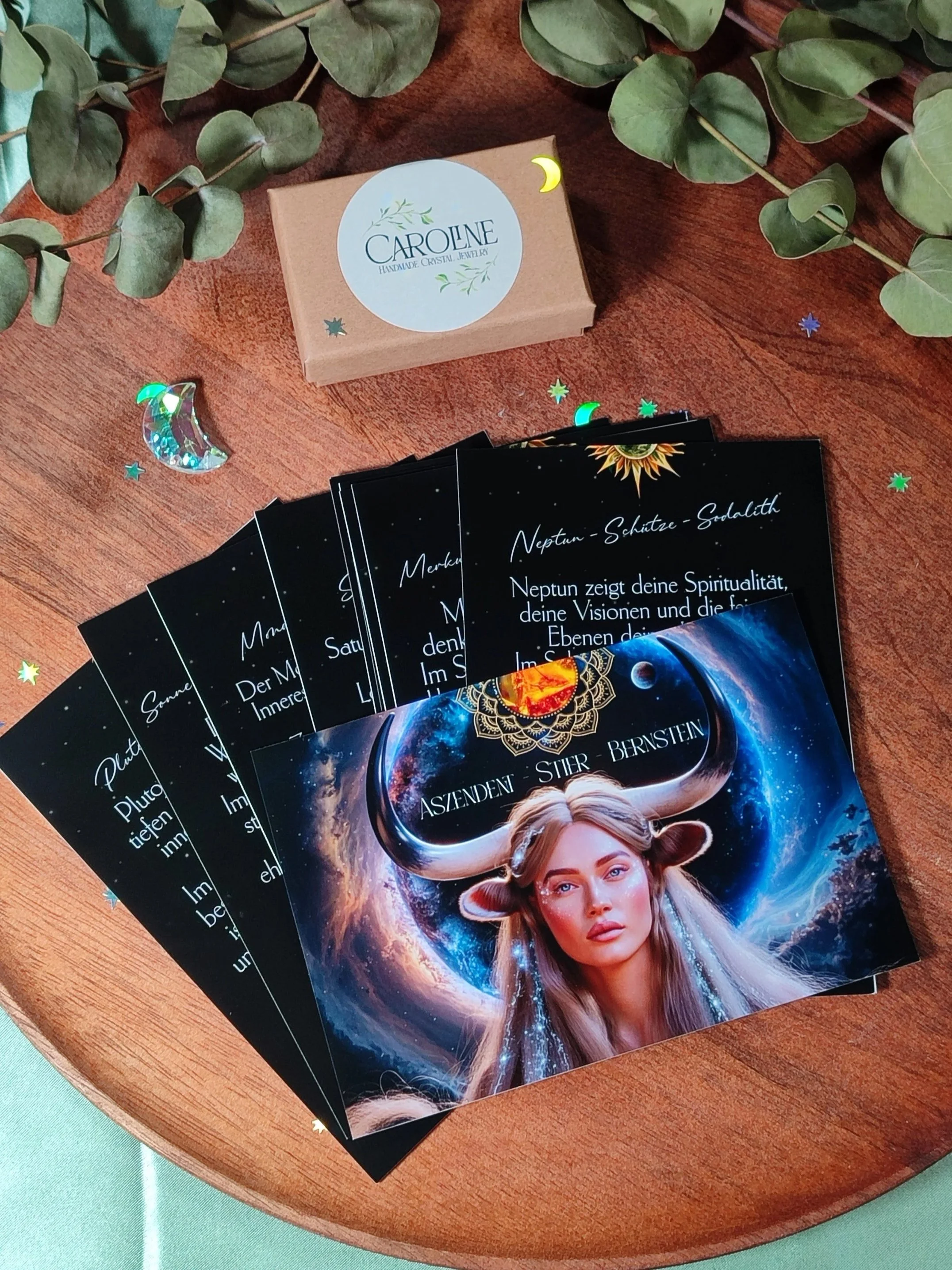 Kartenset mit 11 astrologischen Karten zum persönlichen Geburtshoroskop