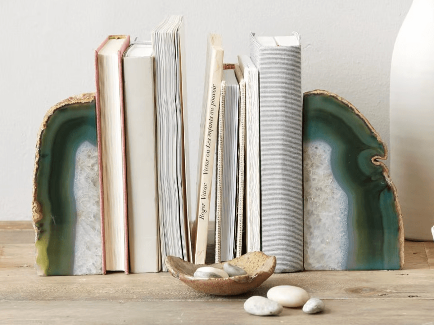 Wet Elm, Agate Bookends: £24