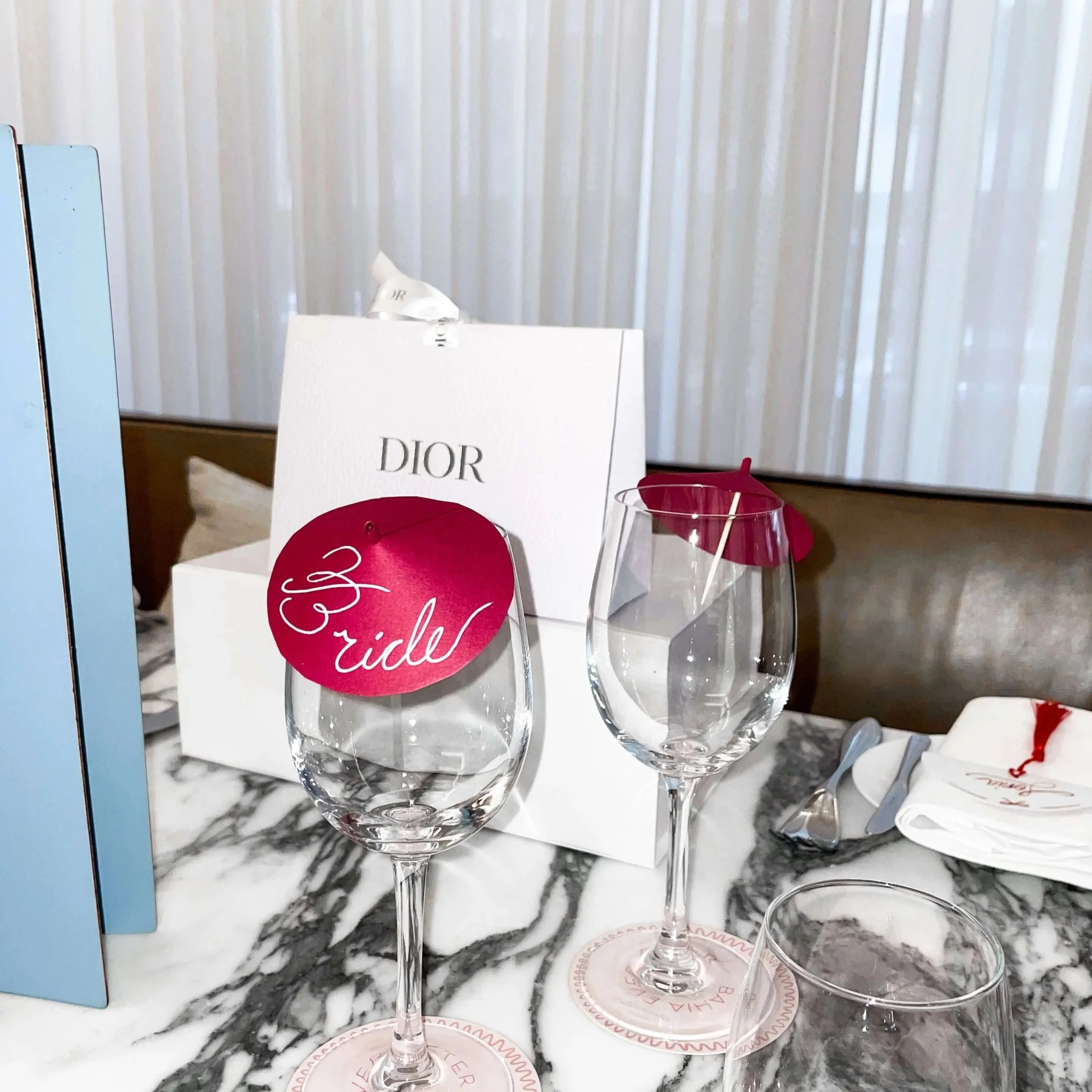 custom stationery at a marble table