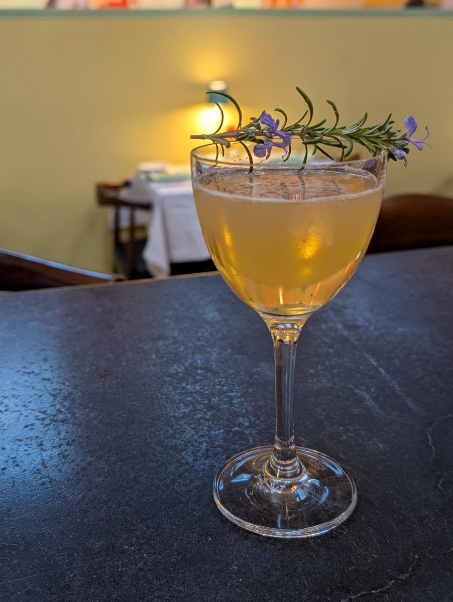A perfectly crafted cocktail at happy hour starts your fine dining journey. The experience is elevated with a friendly bartender and sommelier selected spirits.