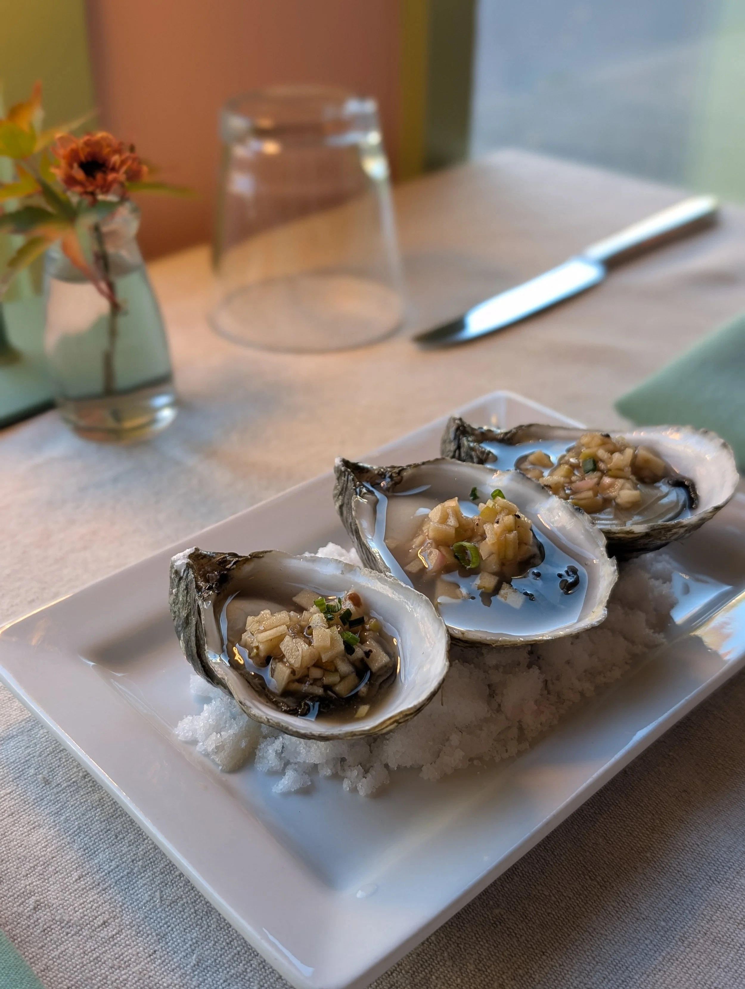 Fresh Oysters on the half-shell served with a chef-driven mignionette.