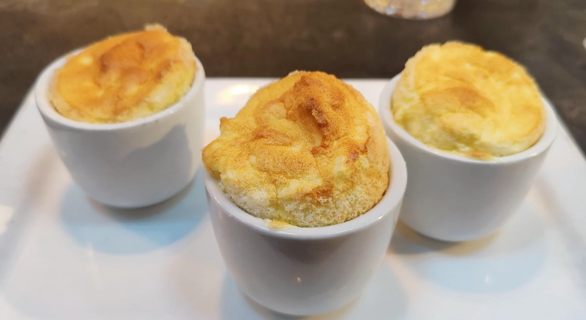 Technically difficult souffles are always on the dessert menu. Gluten Free and the perfect pre-theatre treat.