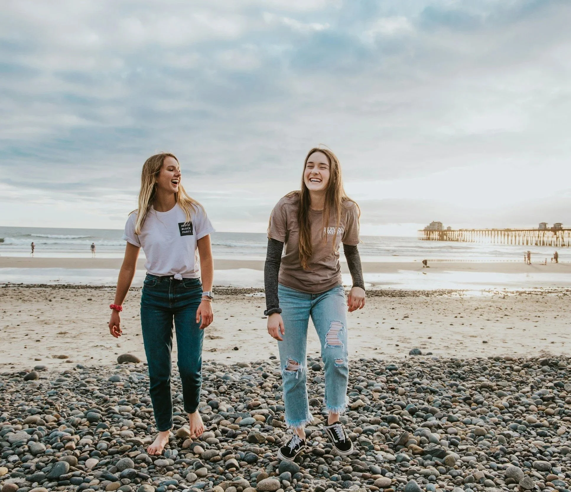 two young adult girls on beach, college counseling, young adult life transitions