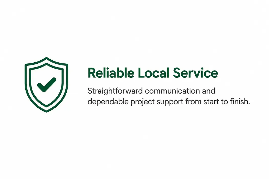 Shield and checkmark icon representing dependable local septic and excavation services from Twin Lakes Contracting in the South Okanagan.