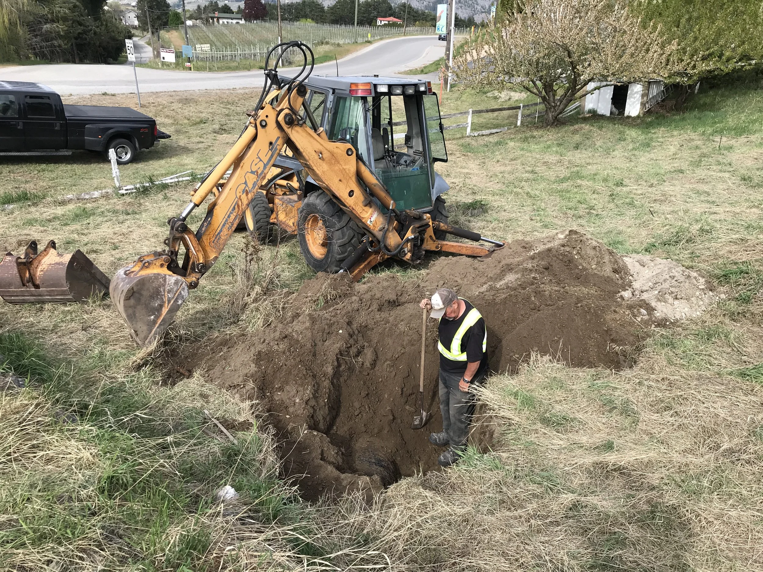 Excavation services for rural property in Osoyoos