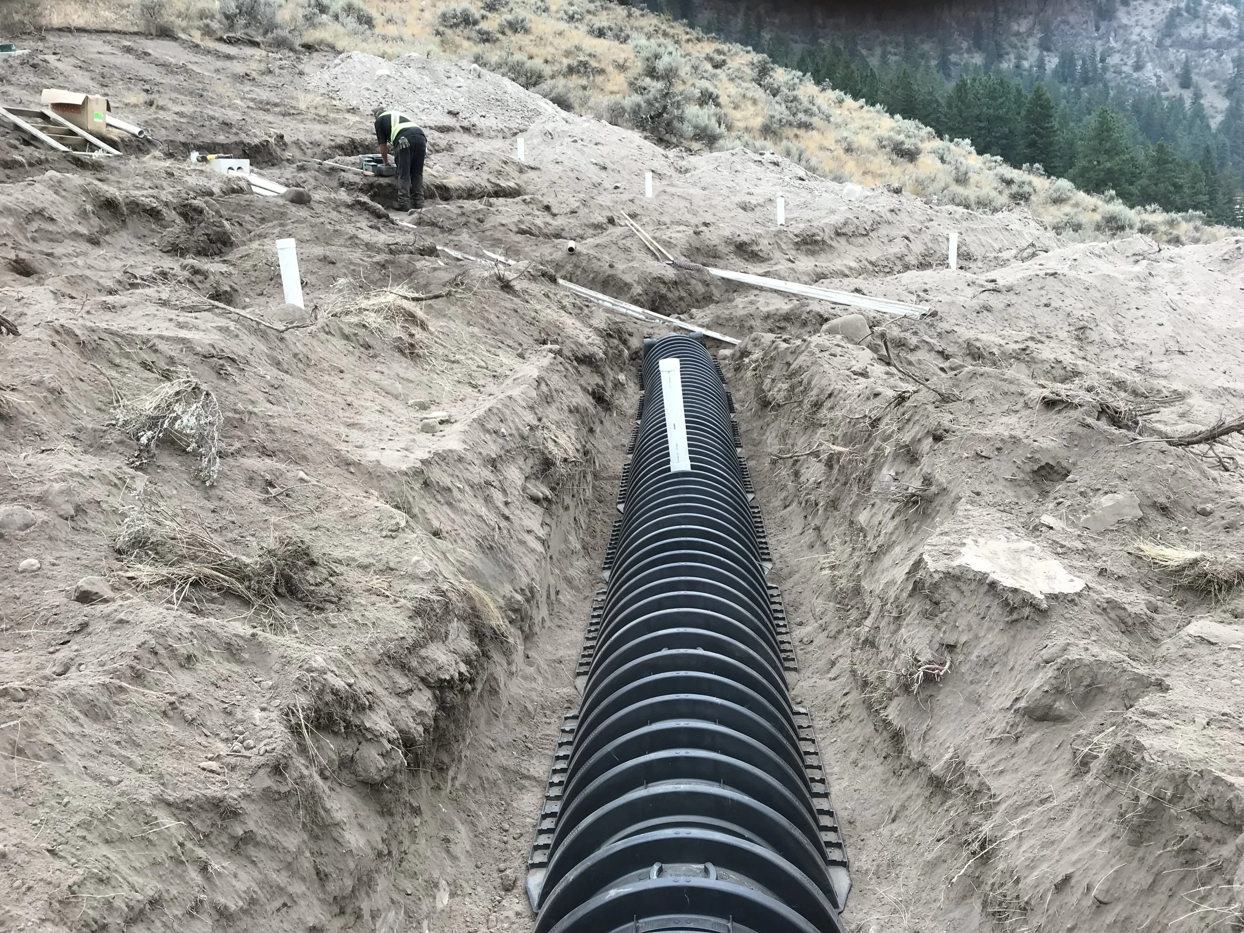Trenching and excavation project near Oliver BC