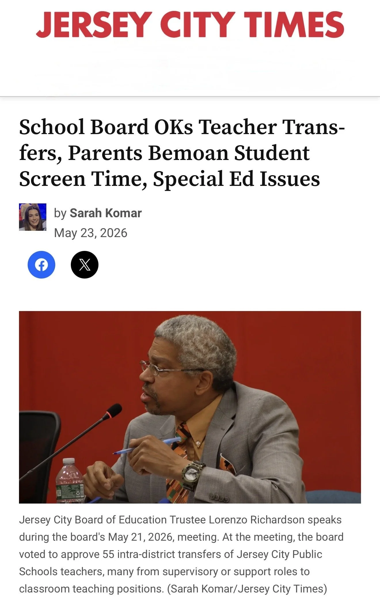 School Board OKs Teacher Transfers, Parents Bemoan Student Screen Time, Special Ed Issues