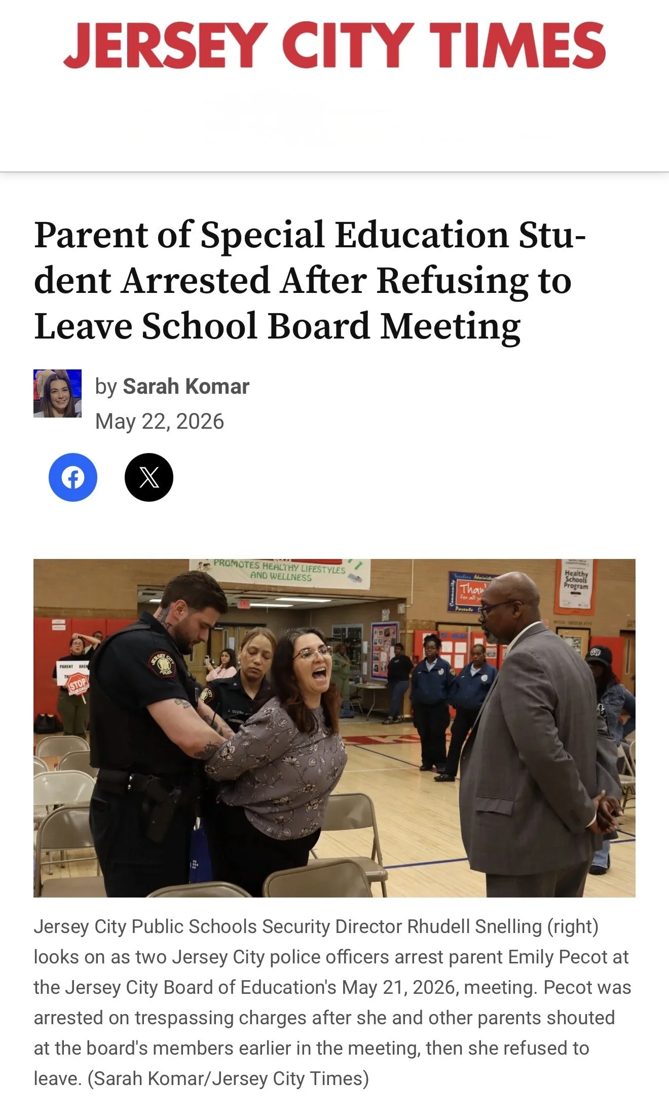 Parent of Special Education Student Arrested After Refusing to Leave School Board Meeting