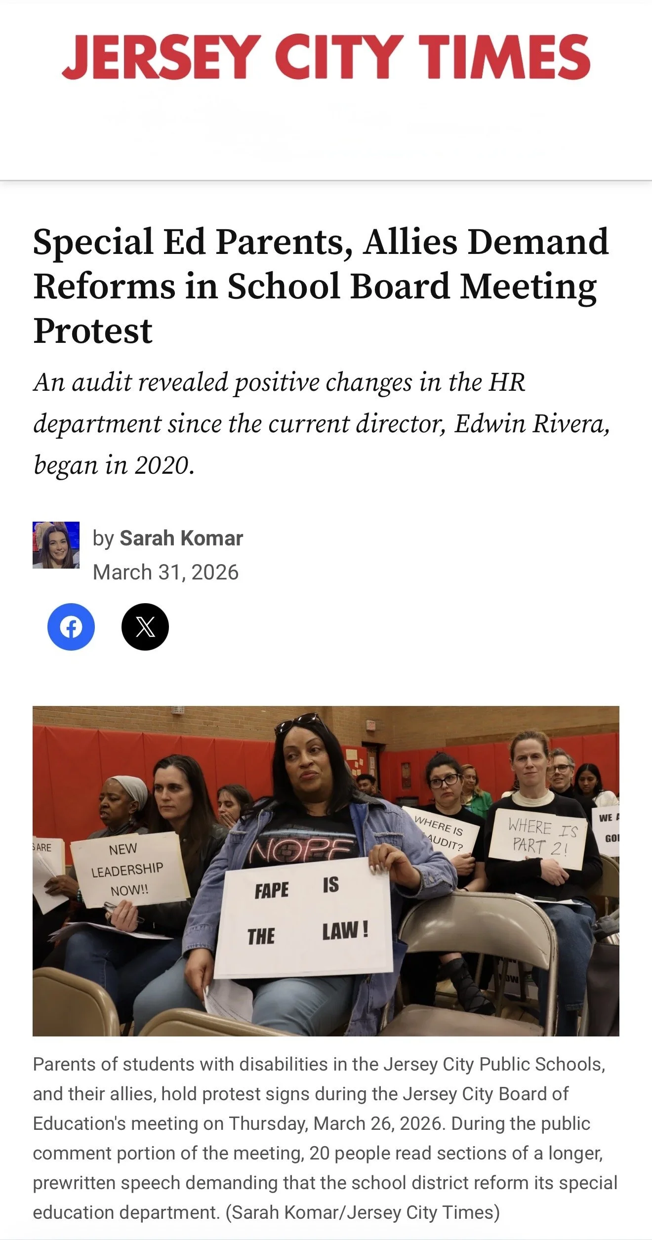 Special Ed Parents, Allies Demand Reforms in School Board Meeting Protest