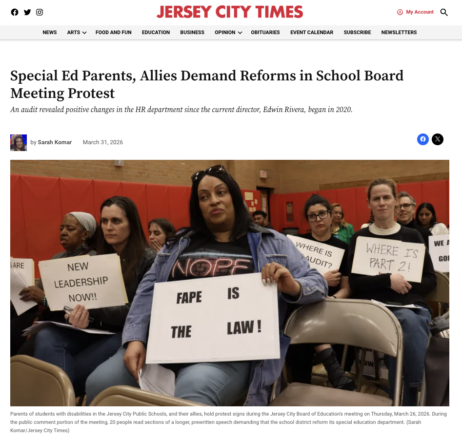 Special Ed Parents, Allies Demand Reforms in School Board Meeting Protest