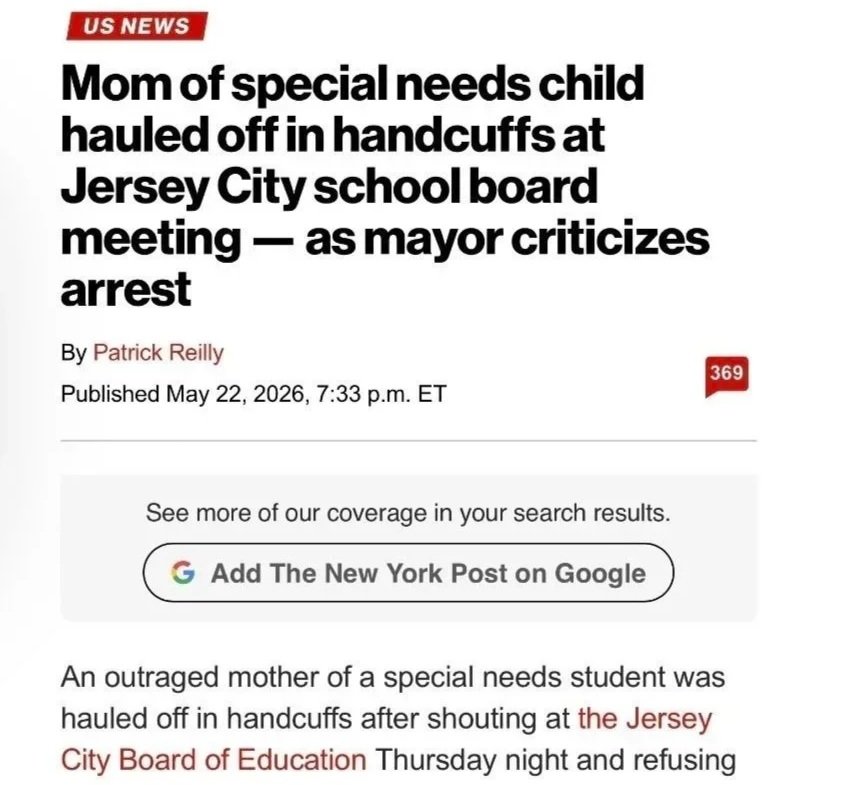 Mom of special needs child hauled off in handcuffs at Jersey City school board meeting — as mayor criticizes arrest