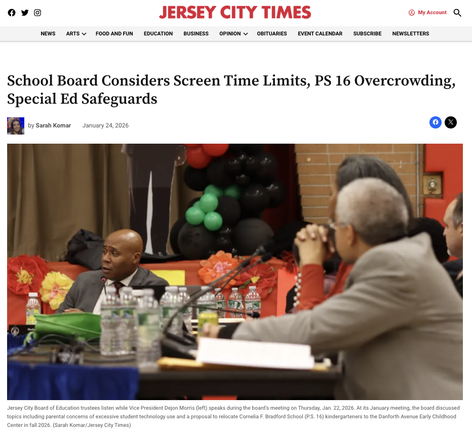 School Board Considers Screen Time Limits, PS 16 Overcrowding, Special Ed Safeguards&nbsp;