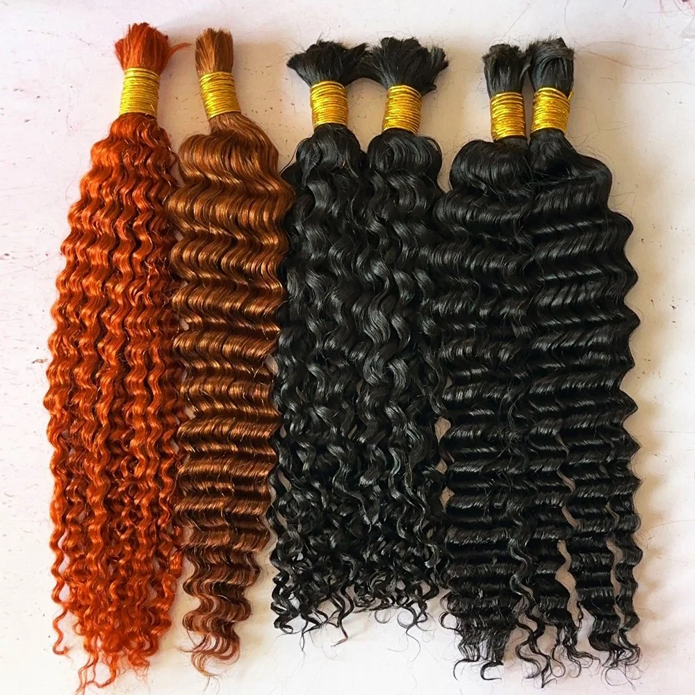 Tangle-free Unprocessed Virgin Braiding Human Curly Bundles