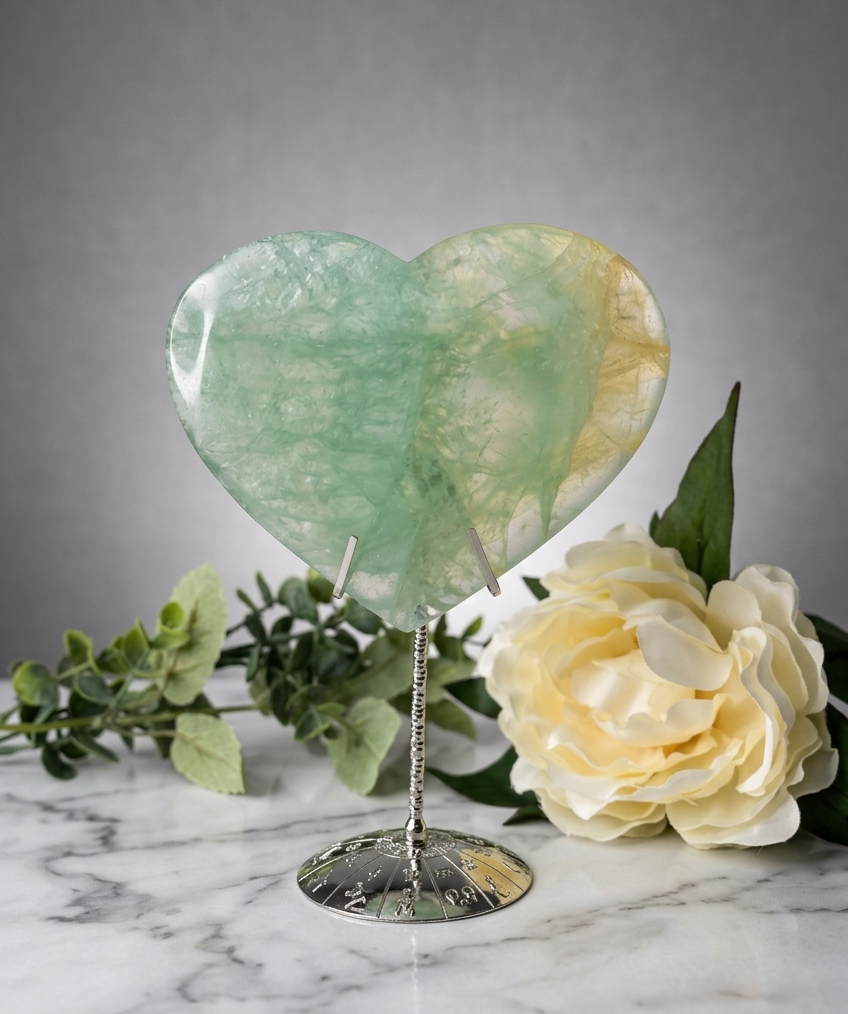 Fluorite Heart with Stand