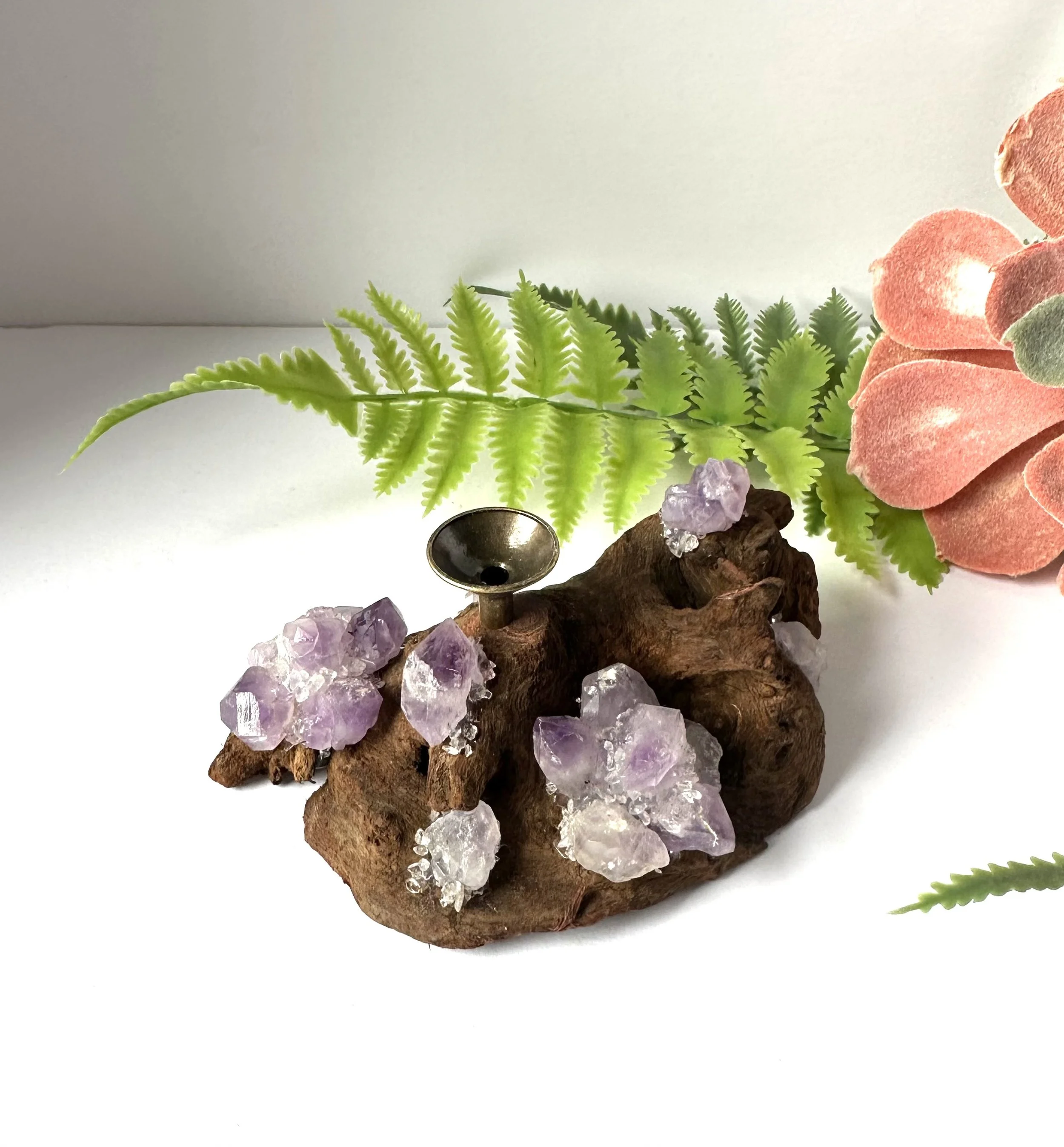 Genuine Amethyst Cluster Sphere Stand
