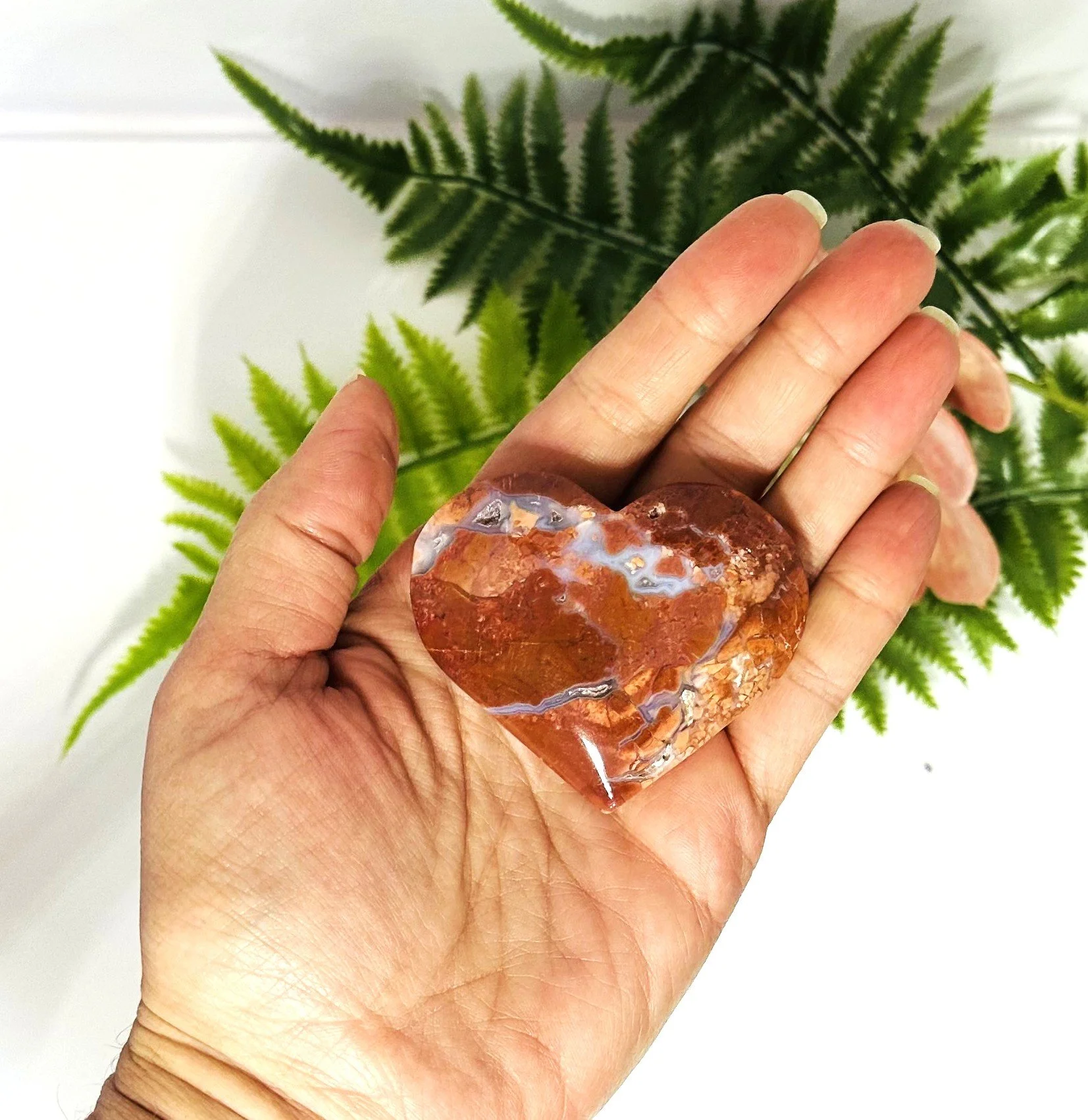 Cotton Candy Agate Heart (B)