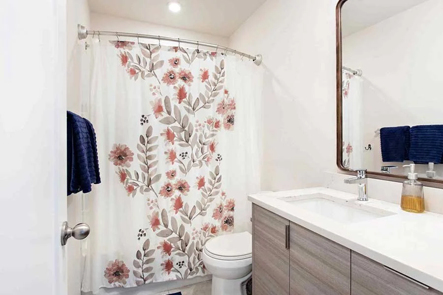 Clean and modern bathroom at Hot Springs Getaway