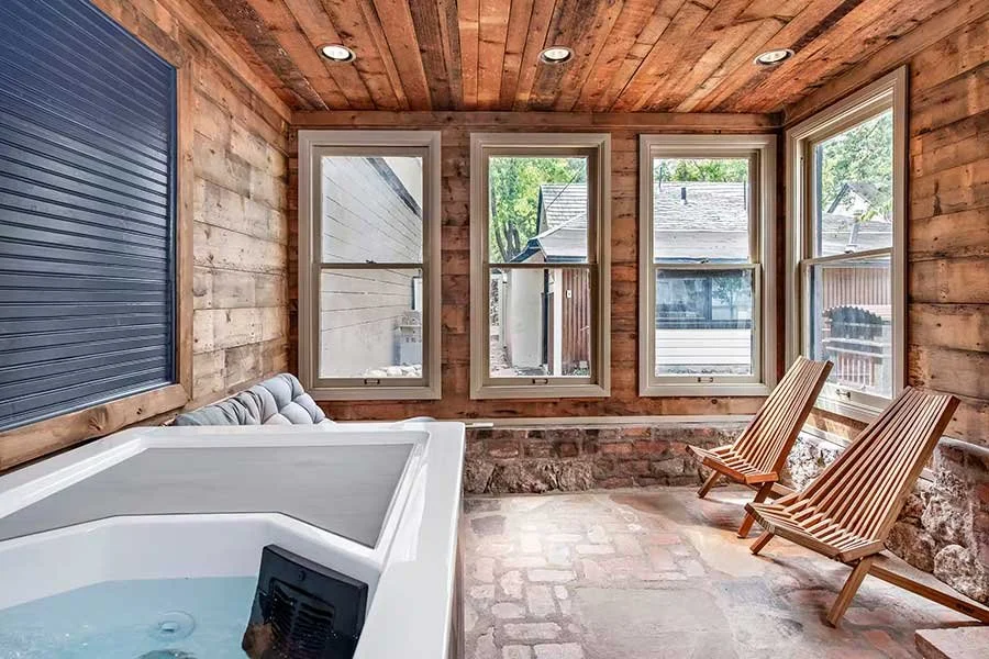 Private sauna and cold plunge wellness amenities at High West Spa House