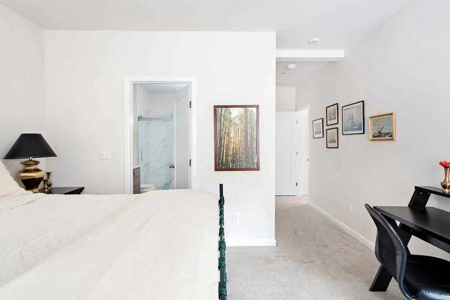 Comfortable primary bedroom at Hot Springs Getaway in Glenwood Springs