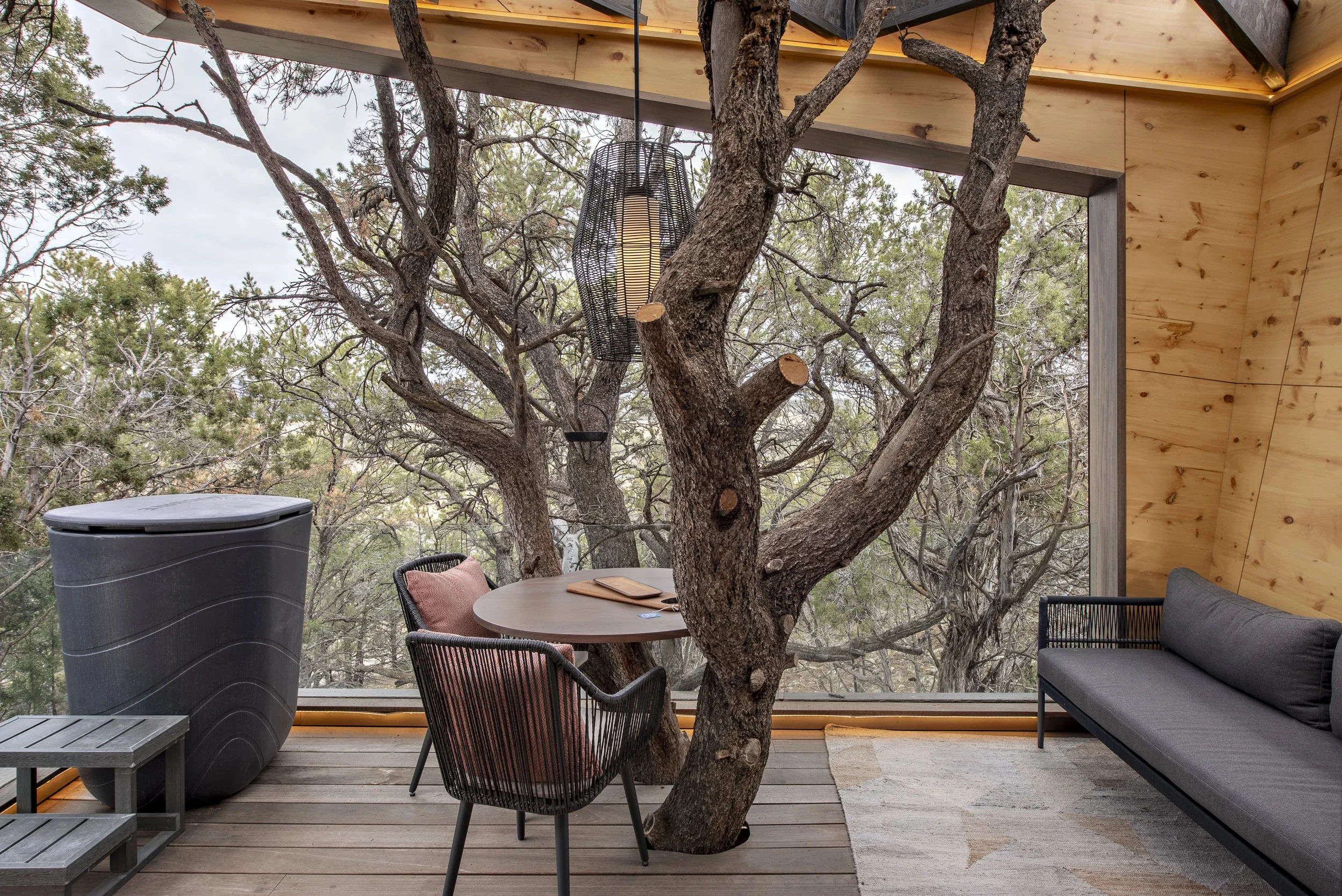 Unique mountain treehouse rental nestled among trees near Carbondale, Colorado