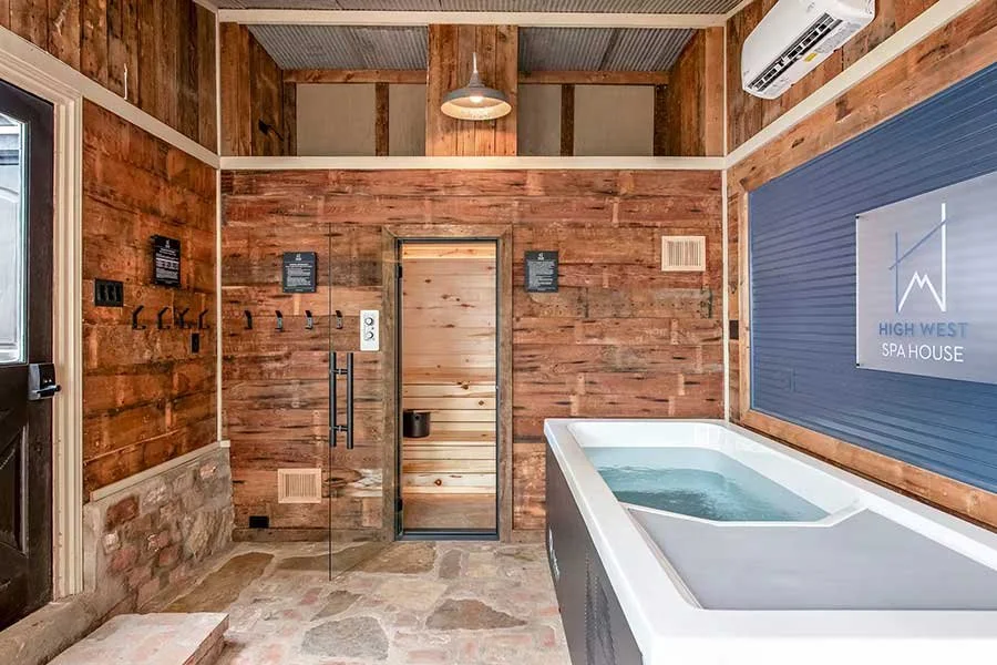 Cold plunge tub at High West Spa House for a private wellness getaway