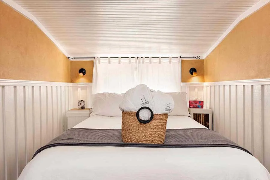 Comfortable bedroom at High West Spa House in downtown Glenwood Springs