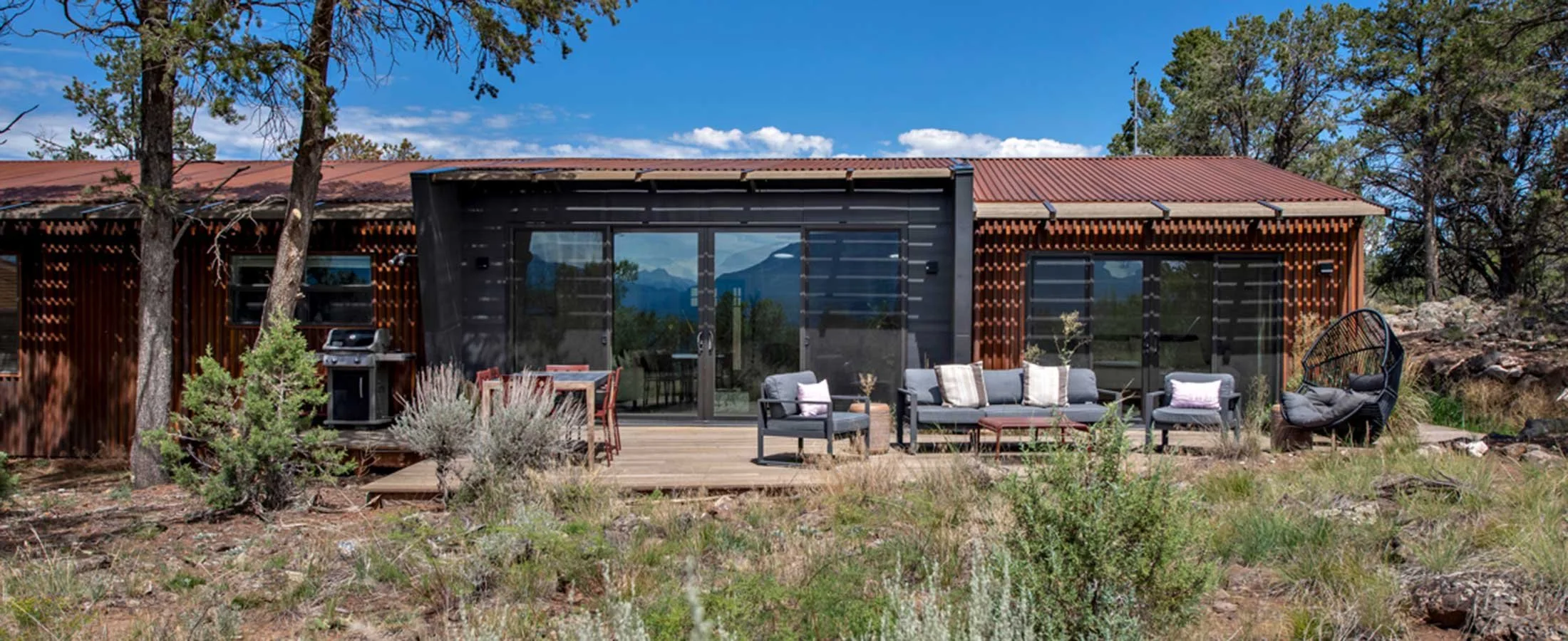 Luxury mountain vacation home above Carbondale, Colorado, surrounded by mountain scenery