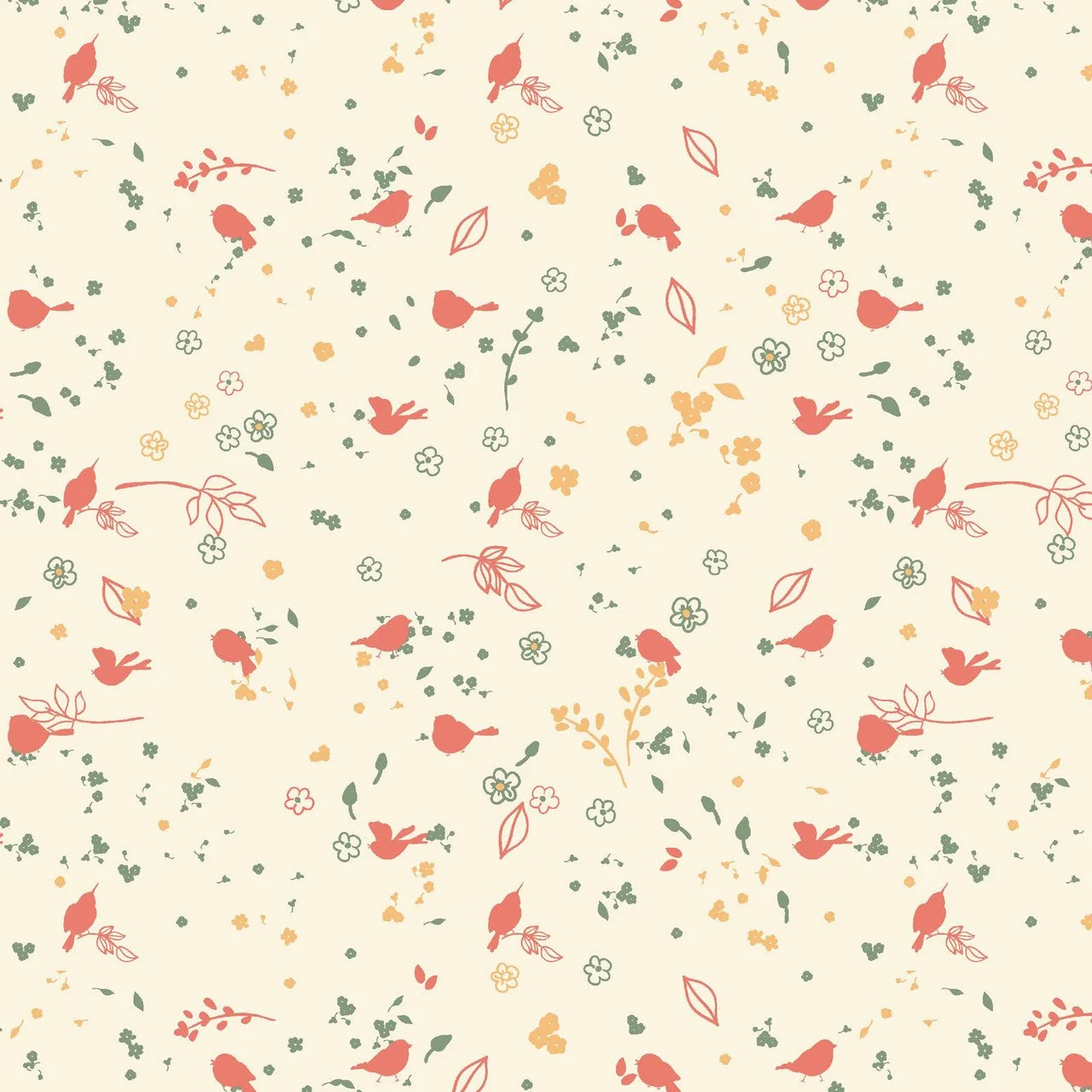 Maple & Marigolds – Tiny Bird with Flowers