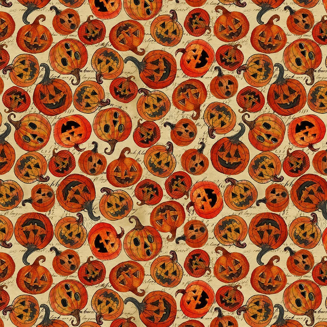 Emerald Hollow Pumpkins quilting cotton by Clothworks