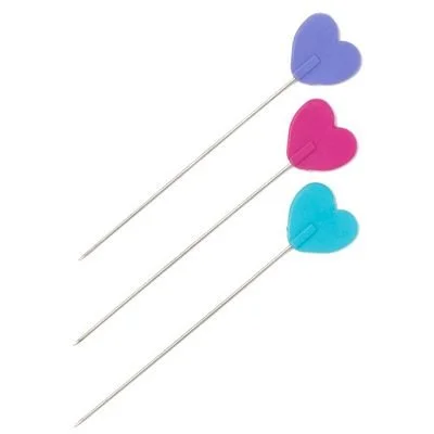 Heart Pins – 2”, 50-Count by Dritz purple turquoise pink
